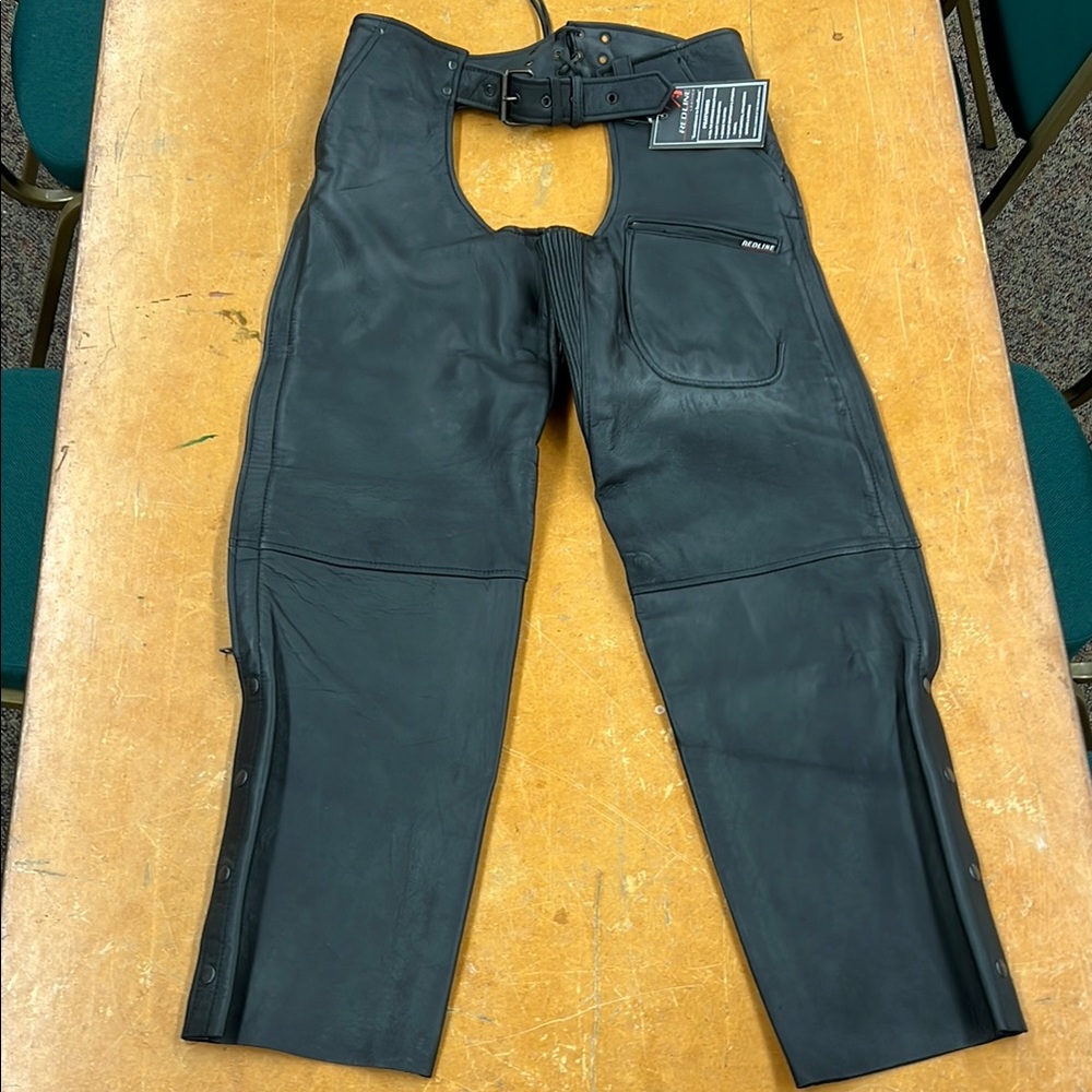 Men's Black RedLine Leather Pants, Size L, NWT!